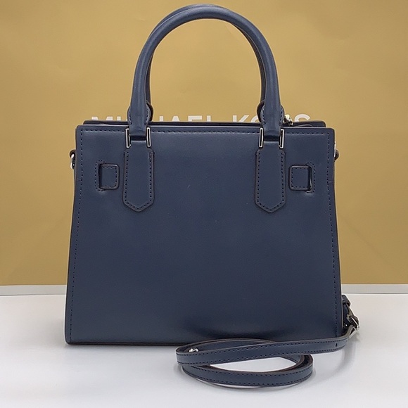 MICHAEL KORS Hamilton Small Patchwork Satchel NAVY MULTI COLOR - Picture 3 of 16